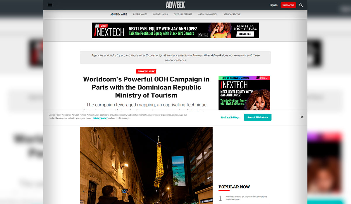 Latcom deploys a powerful OOH campaign in paris together with the ministry of tourism of the Dominican Republic