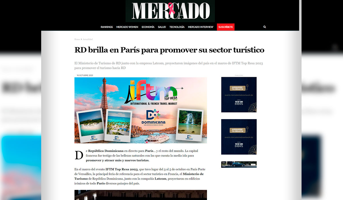 Latcom despliega una potente campaña de ooh en París junto al ministerio de turismo de República Dominicana