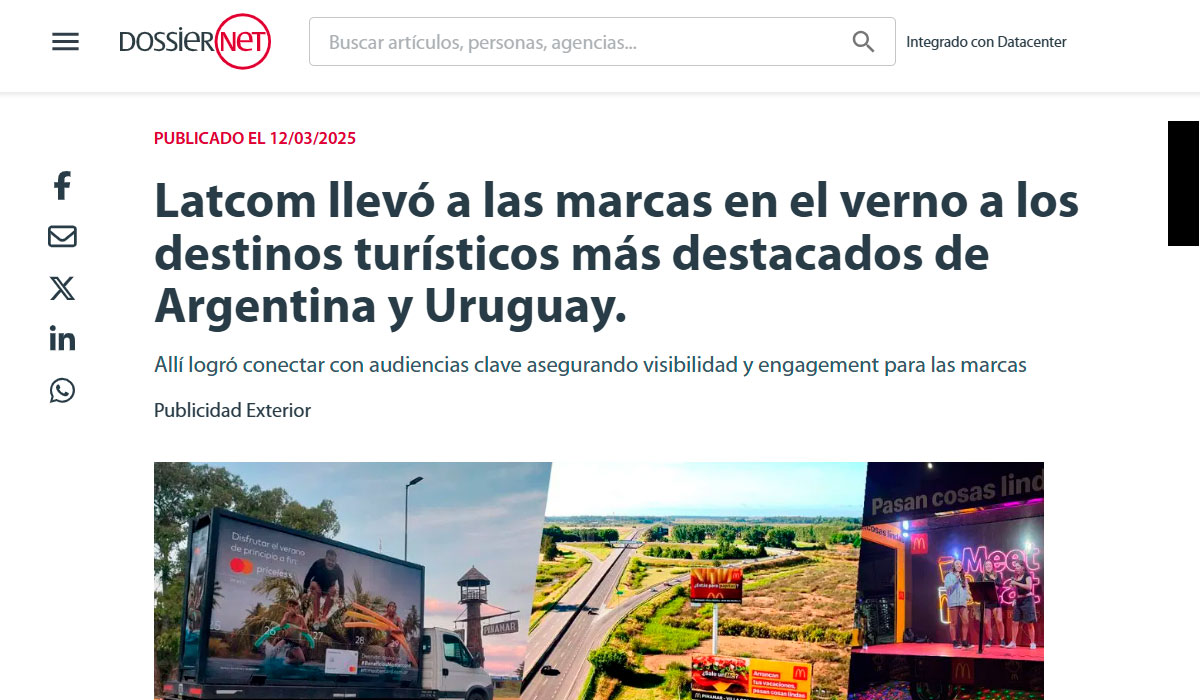 Latcom llevó a las marcas en el verno a los destinos turísticos más destacados de Argentina y Uruguay